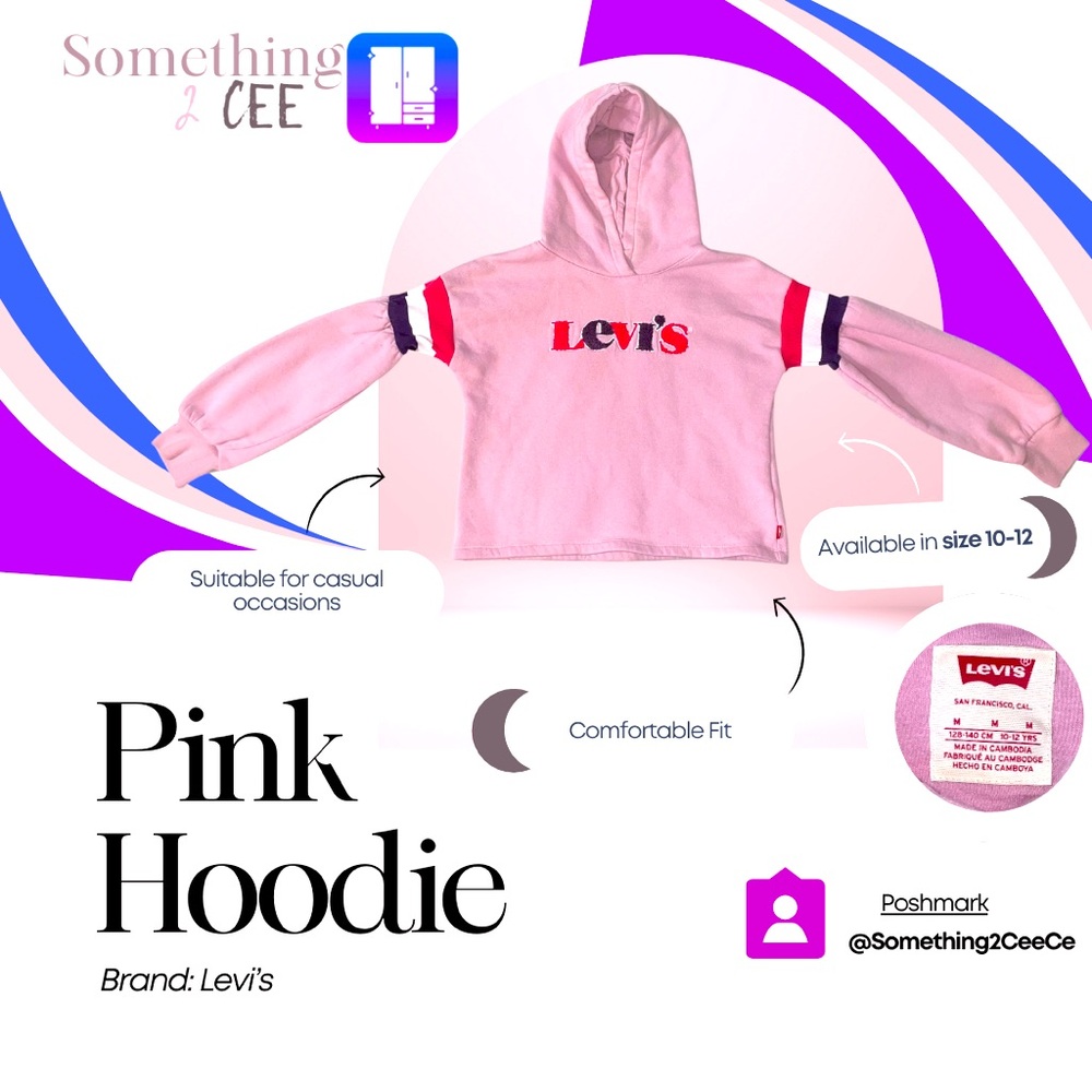 Levi’s Girl Pink Cop-Hoodie
Size: Medium 10-12